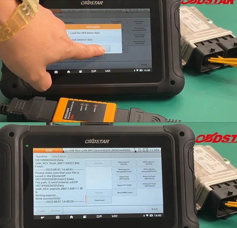 OBDSTAR DC706 ベンチ上の VW 7GV/9GV ECM 読み取り/書き込み｜utihakou
