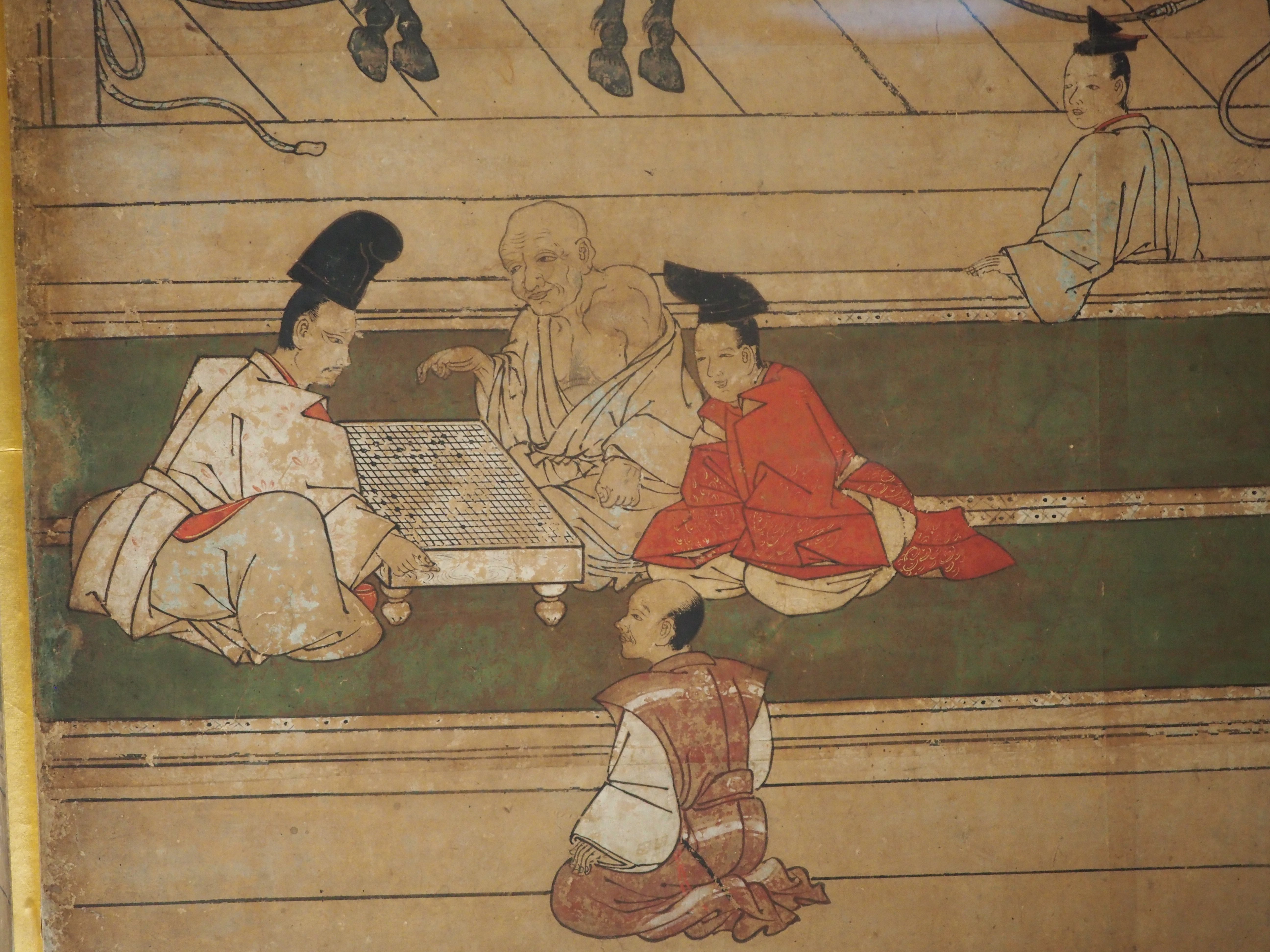 室町時代 香炉台 時代物 文人客遊亭図