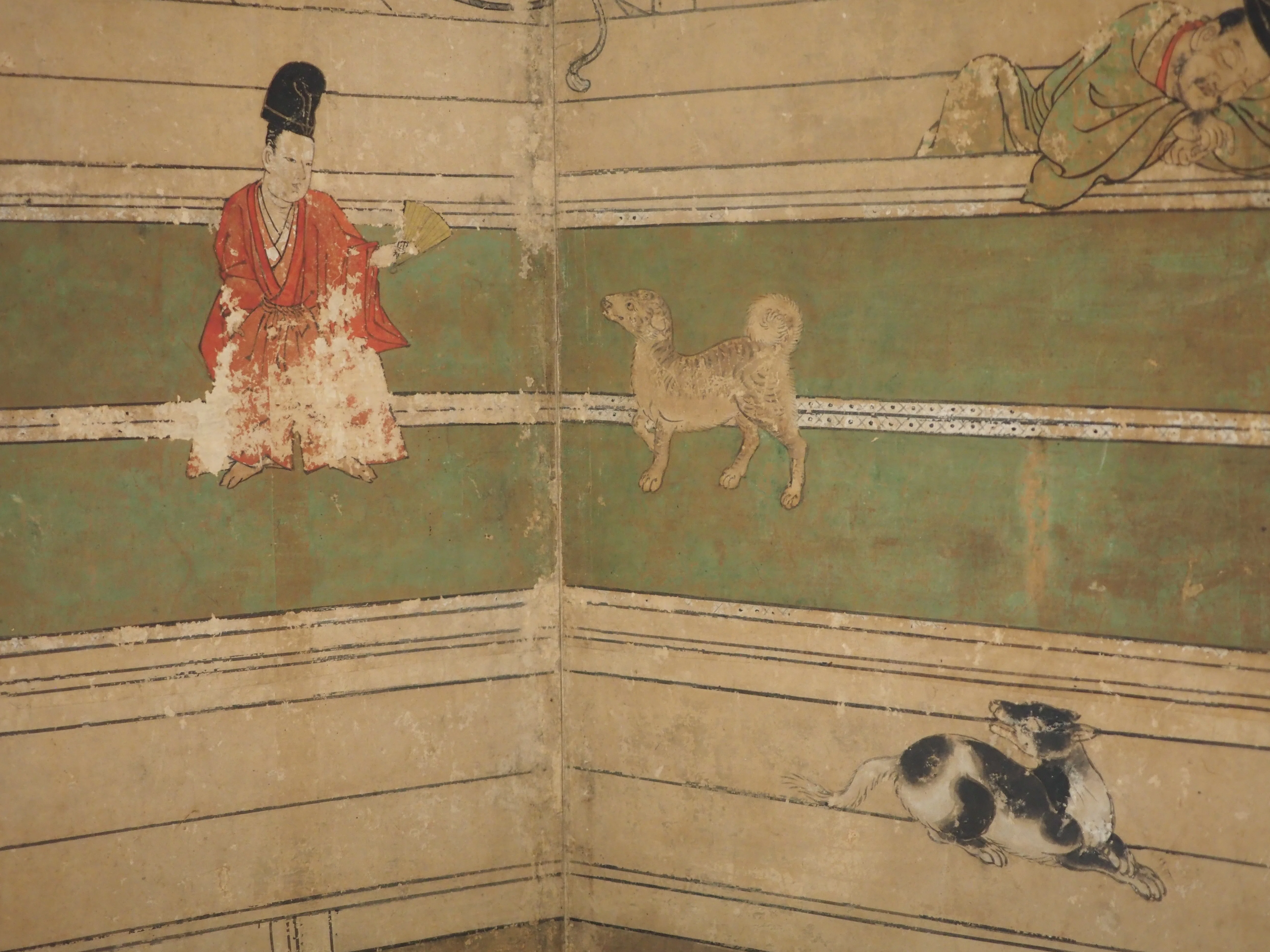 六頭の馬と室町時代の風俗が描かれた、めでたい《厩図屏風》 @東京国立