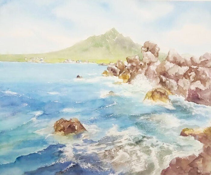 【水彩画】小倉　基弘　長崎32景『活水学院へ続くオランダ坂Ⅱ』No.017 水彩画】小倉 基弘 長崎32景『活水学院へ続くオランダ坂Ⅰ』No.011