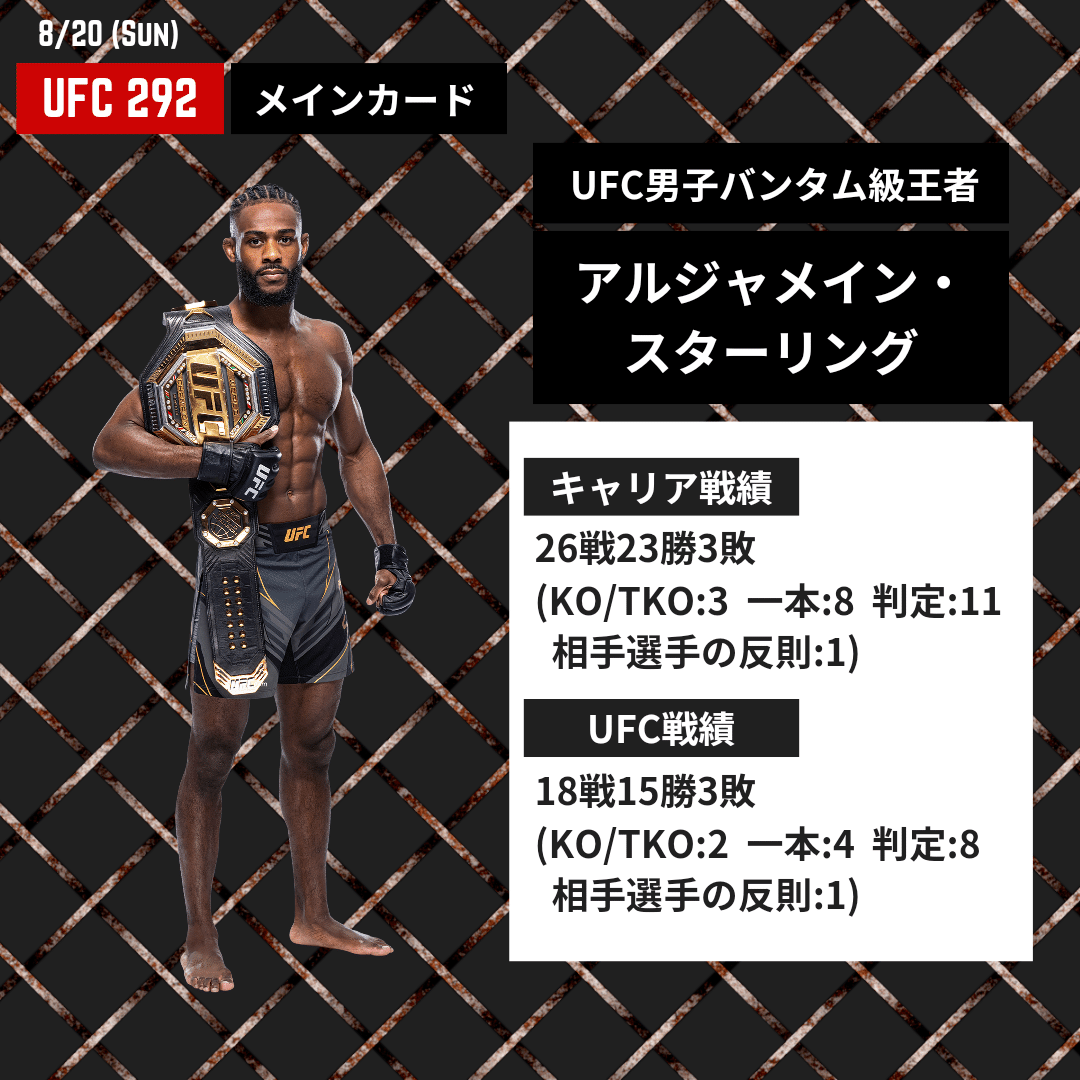 UFC 292 アルジャメイン・スターリング VS ショーン・オマリー試合結果 