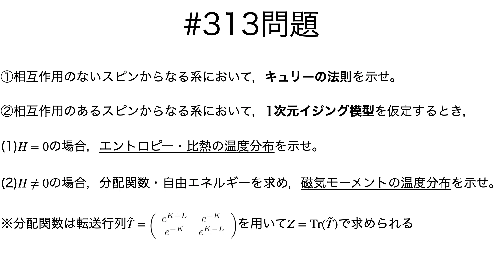書記が物理やるだけ#313 1次元イジング模型｜鈴華書記（Writer Rinka）