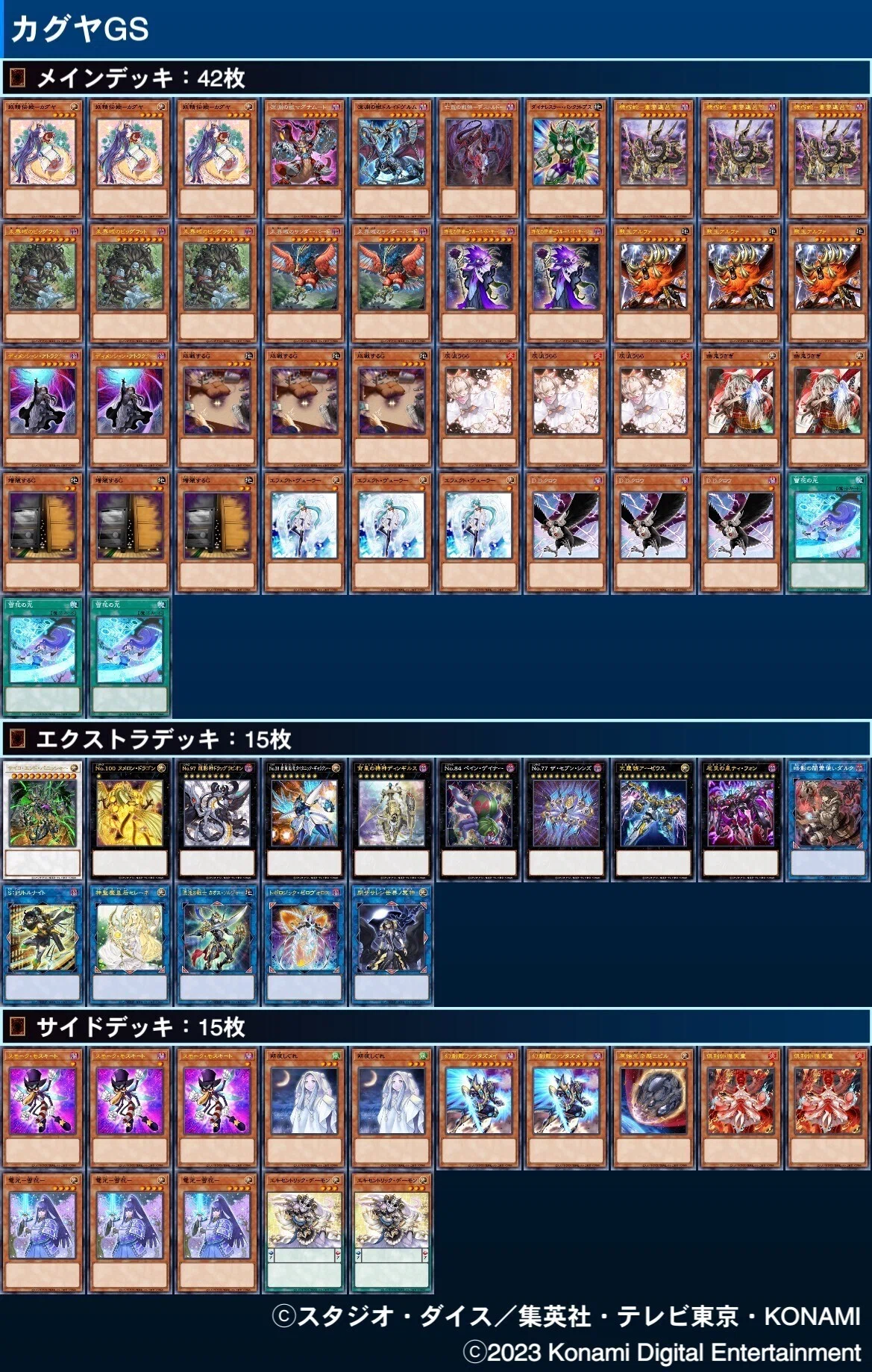 遊戯王 引退 カグヤGSデッキ です。
