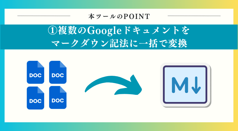 複数のGoogleドキュメントをマークダウン記法に一括で変換可能！