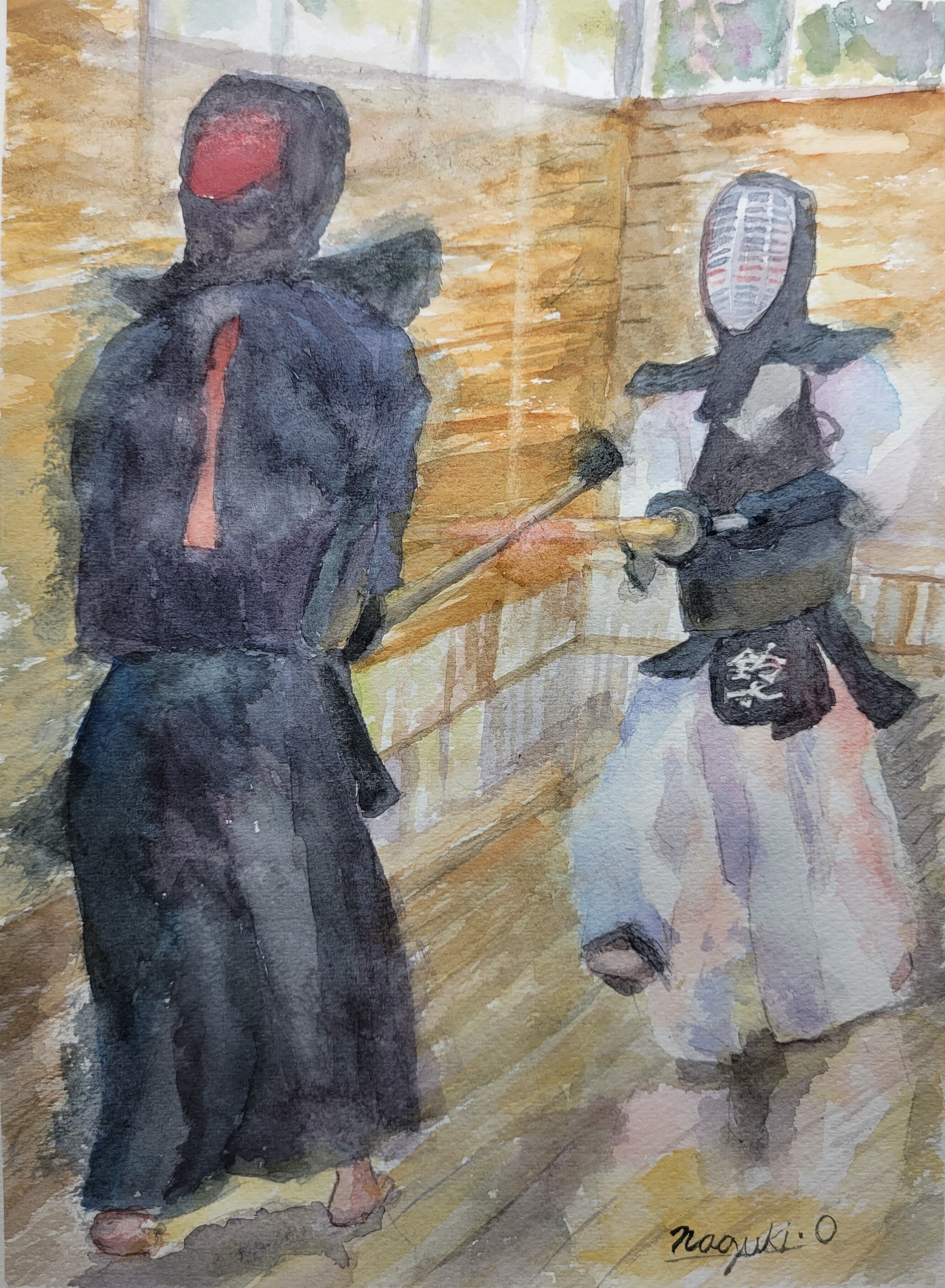 一瞬を打つ」（透明水彩F4号）｜おおもり なお【大森尚行】