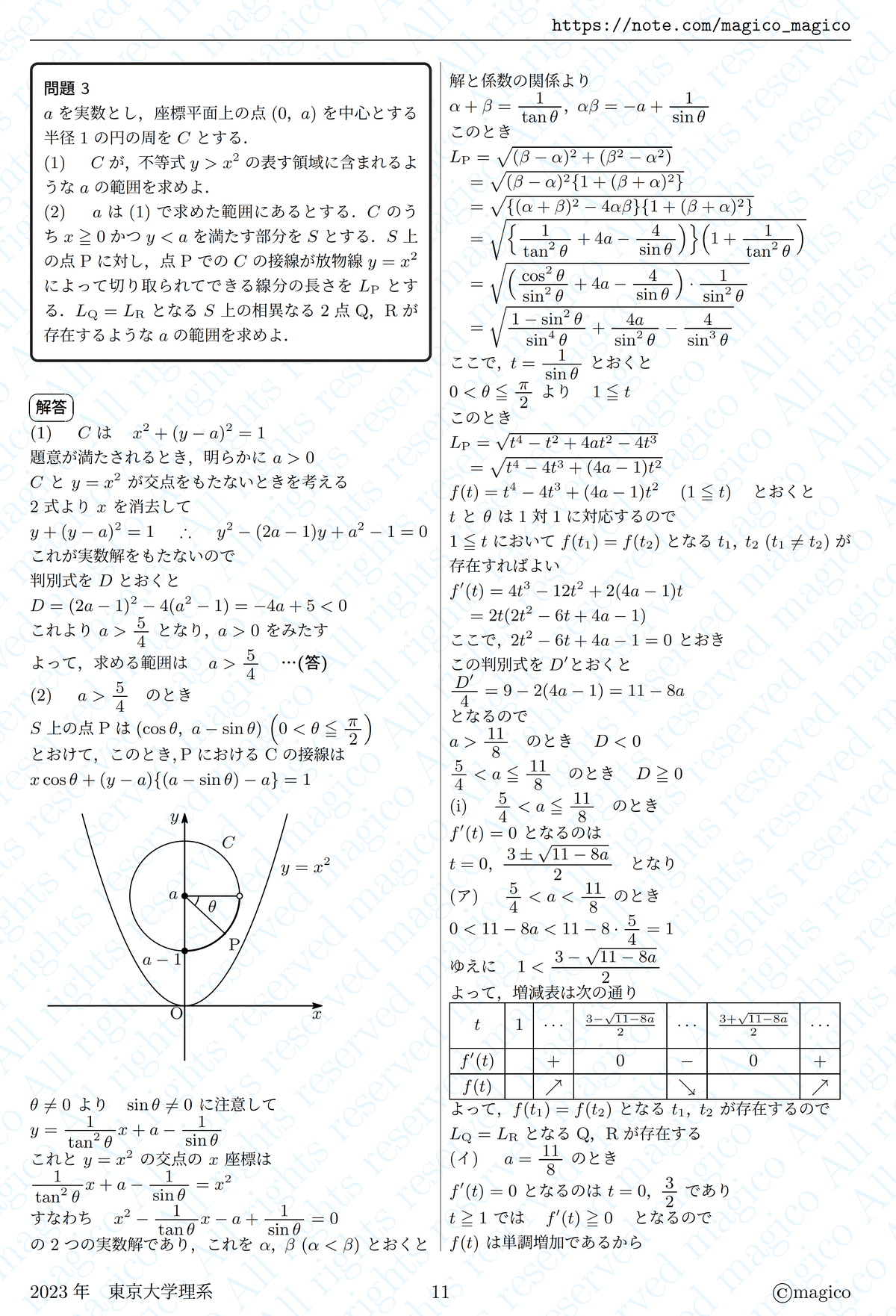 2023年東京大学理系数学｜magico