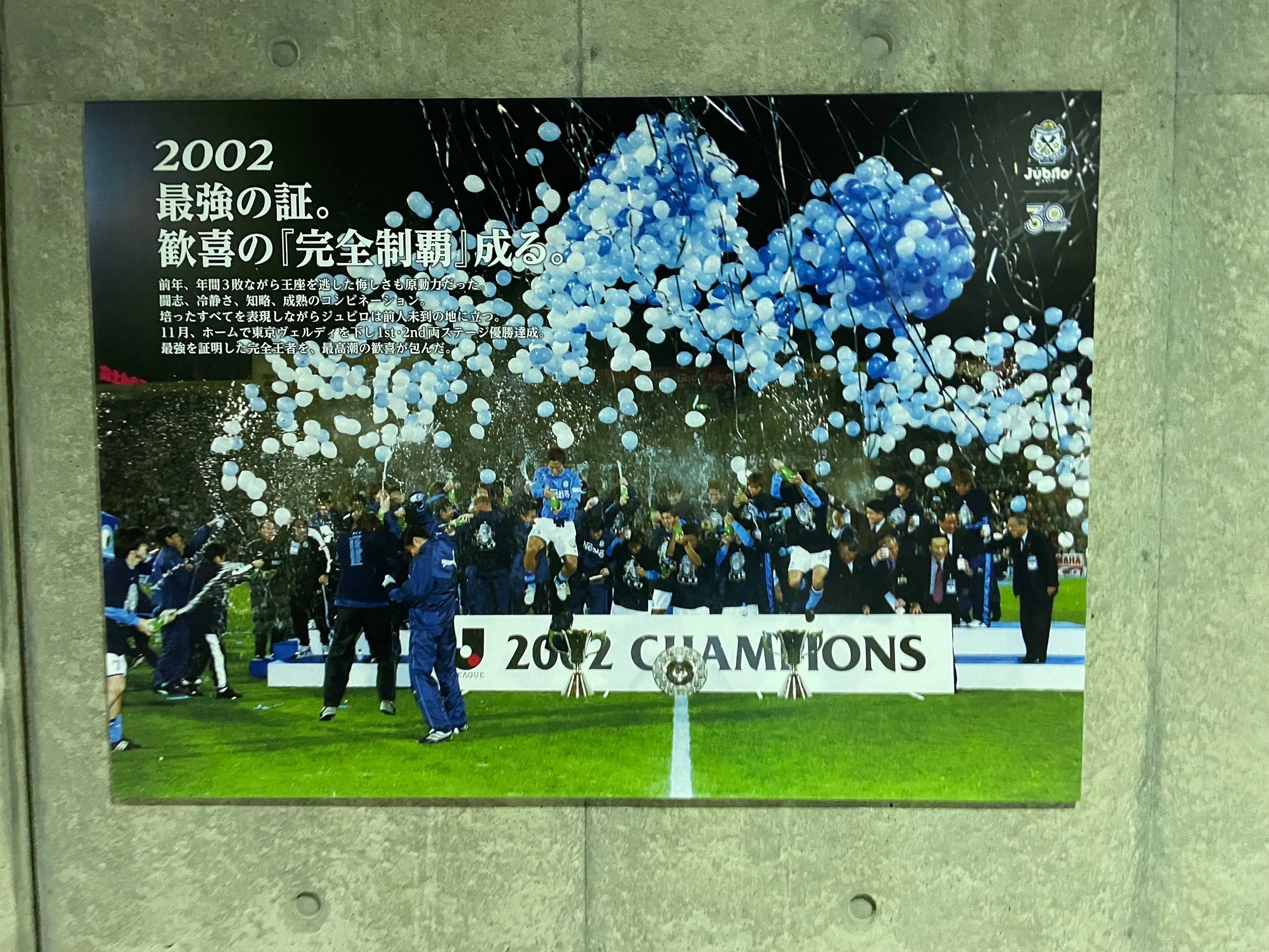 Jリーグ ジュビロ2002完全制覇　サッカー 額縁　ポスター ジュビロ磐田』｜cule