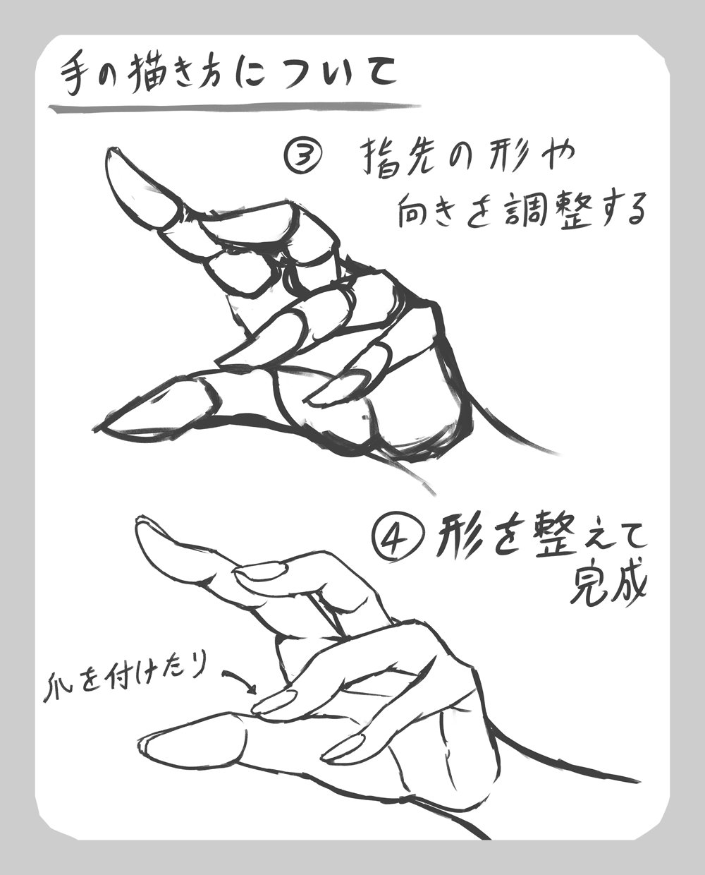 複雑な手の形を書くコツ！手の描き方基本解説｜Gia｜メカ少女