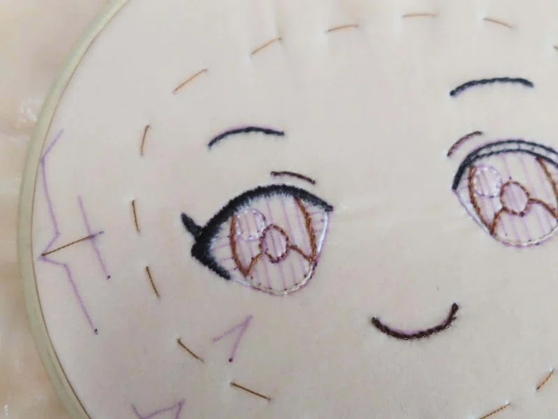 ぬいぐるみ(推しぬい)の顔の刺繍のやり方の話|きたがみ しなの