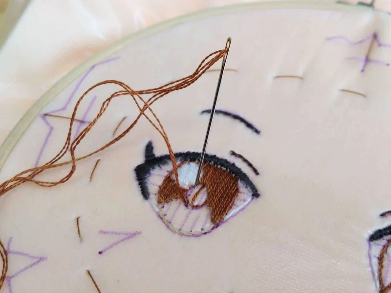 ぬいぐるみ(推しぬい)の顔の刺繍のやり方の話|きたがみ しなの