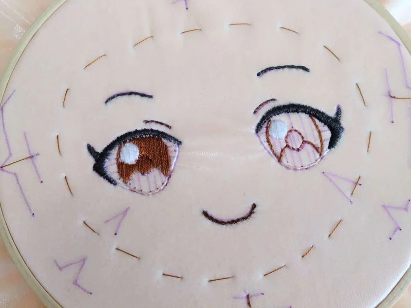 ぬいぐるみ(推しぬい)の顔の刺繍のやり方の話|きたがみ しなの