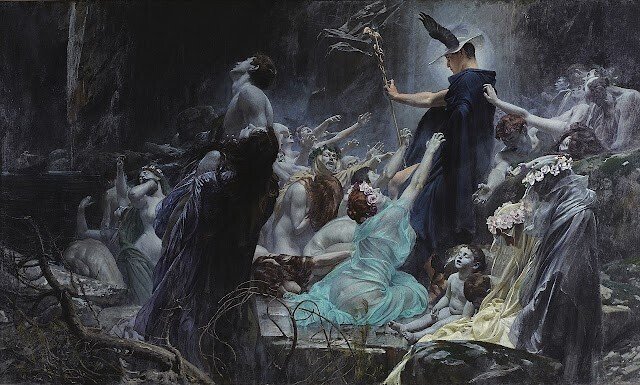 アドルフ・ヒレミ=ヒルシュル﻿ 「アケローン河の御霊」（1898）