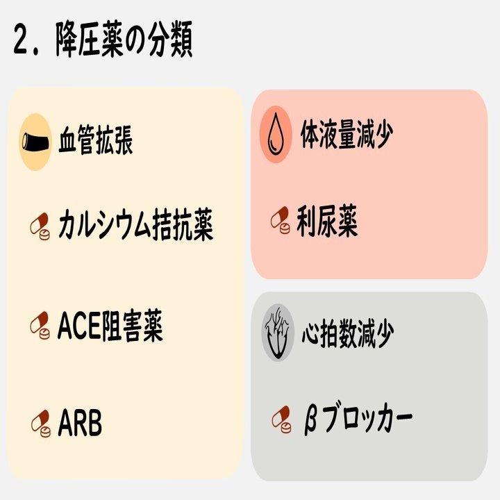 図解】降圧薬/わかりやすくまとめ/国家試験問題抽出｜病院薬剤師 くすり＠ふくろう×いるか