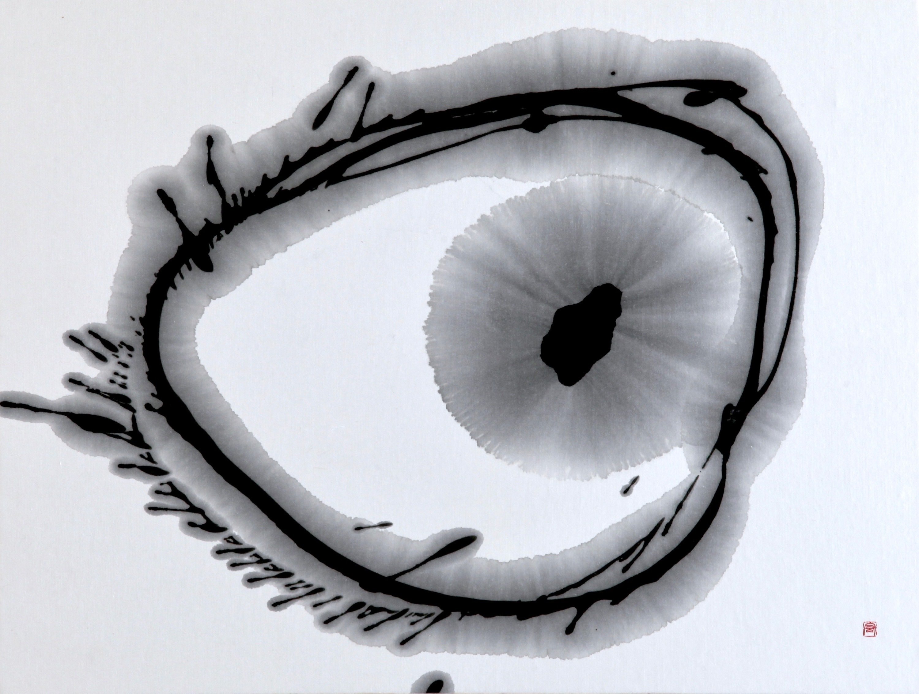 KenziSaitouによる和紙に墨によるドローイング 10cm x 15cm 和紙に墨によるドローイング KenziSaitouによる和紙