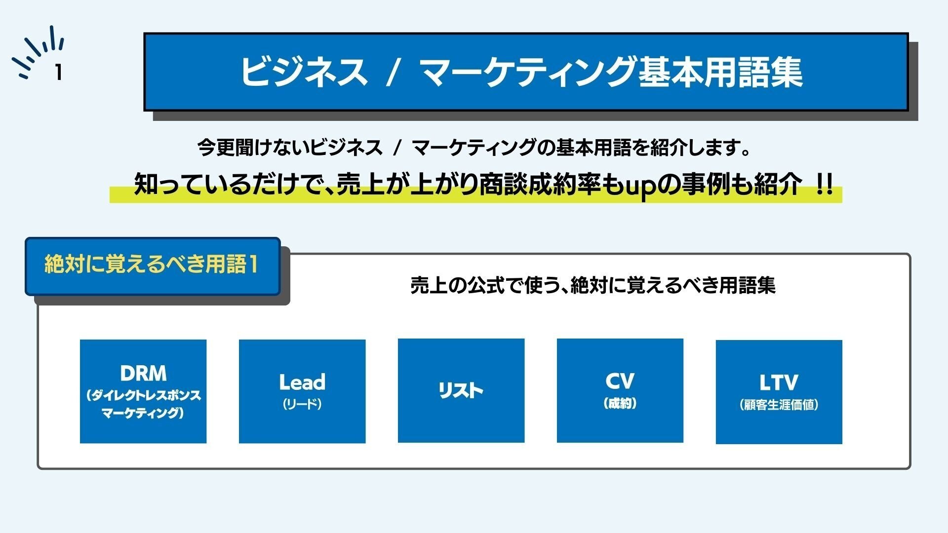 完全解説】マーケティング基本用語集 50選｜なかたに / 高単価商品の