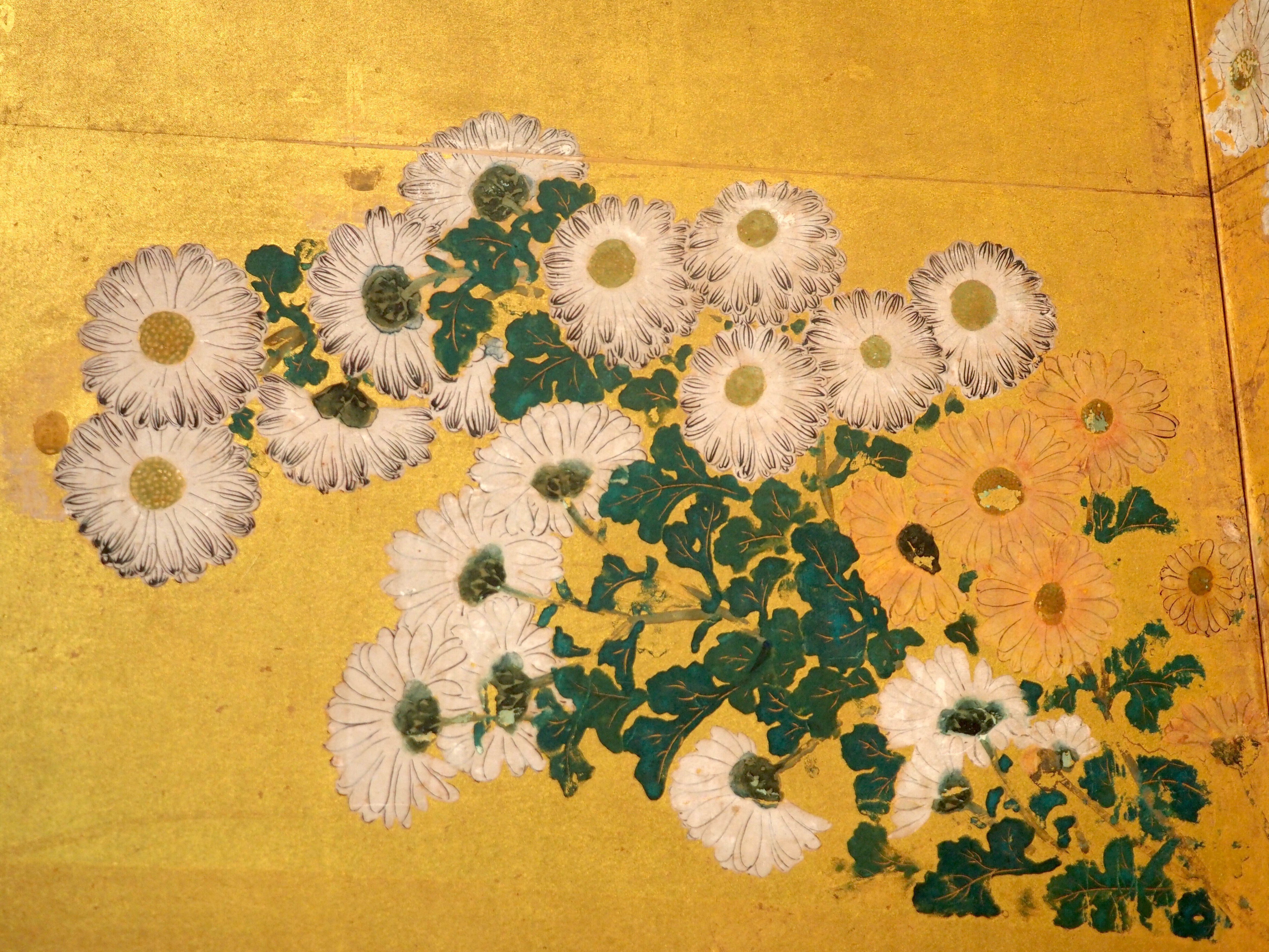 籠に菊秋草図屏風、超希少・大判画集画、新品高級額装付 うわっ！ 俵屋宗雪の豪華でイケてる《秋草図屏風》｜かわかわ