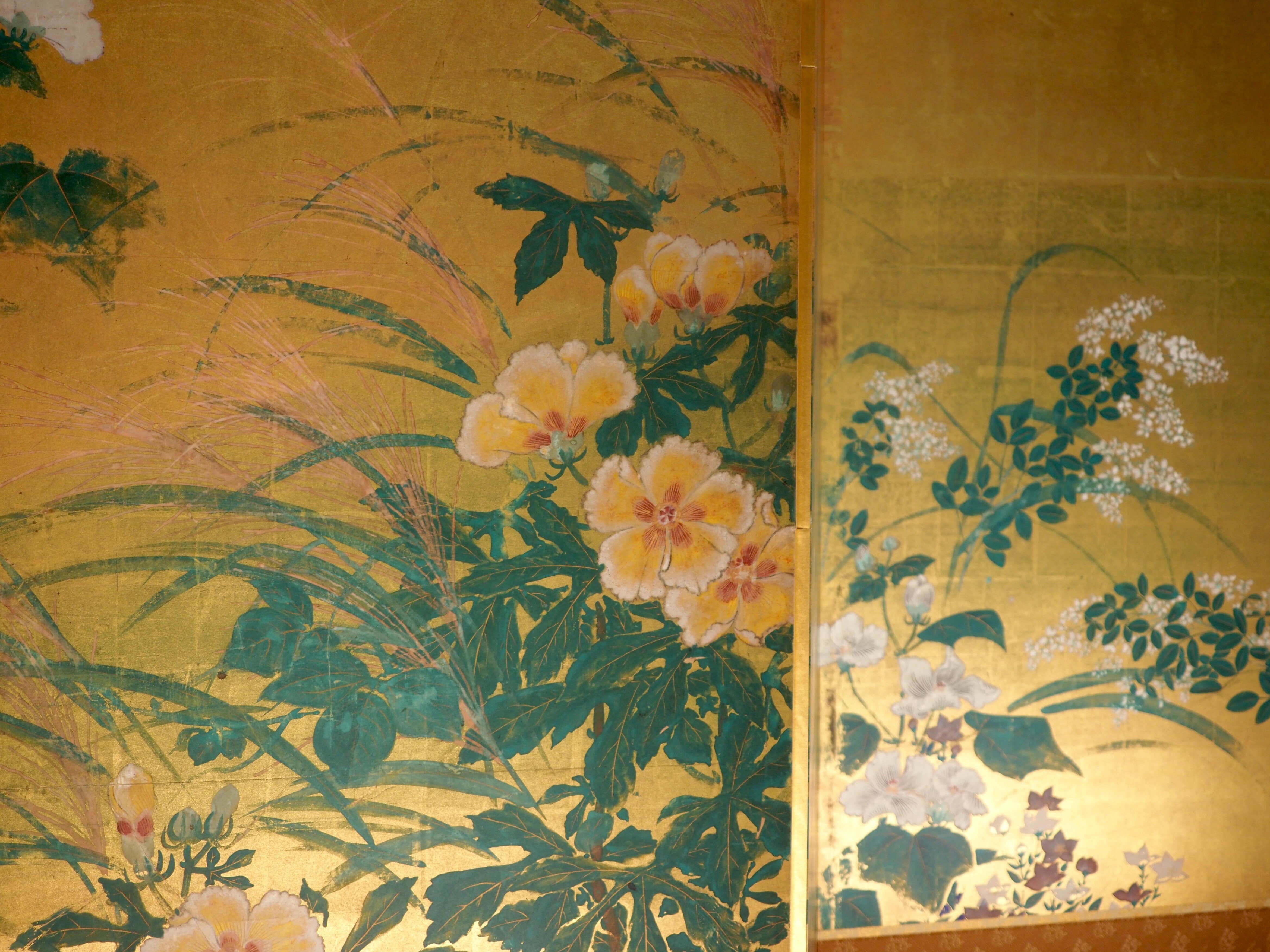 俵屋宗雪、菊花流水図屏風、超希少・大判画集画、新品高級額装付 うわっ！ 俵屋宗雪の豪華でイケてる《秋草図屏風》｜かわかわ