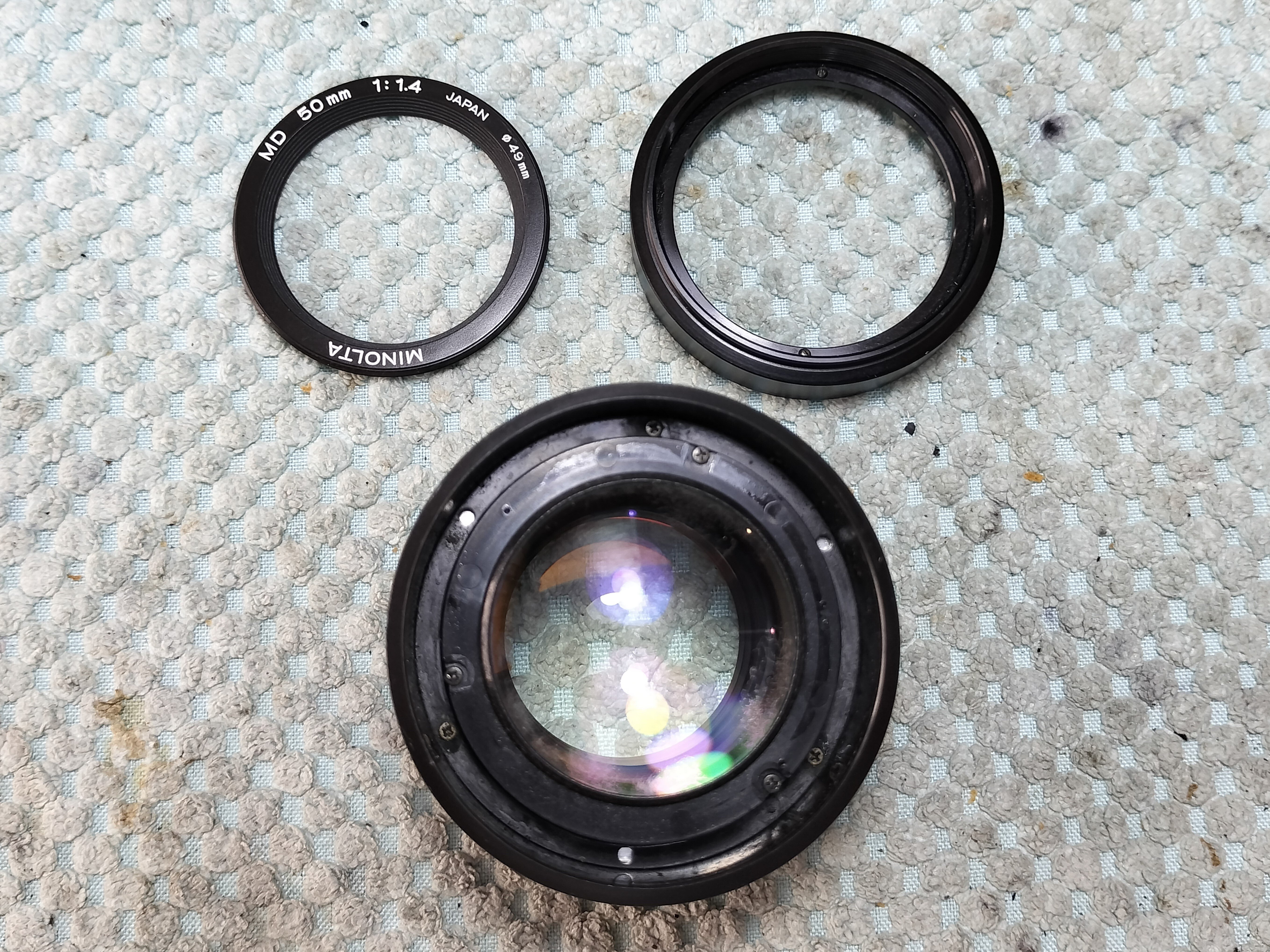 Minolta MD 50mm F/1.4の分解とピント調整｜フィルムカメラ修理の