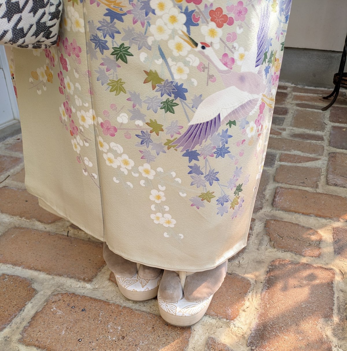 足袋 半衿 ベルベット DOUBLE 蒸らせ MAISON 