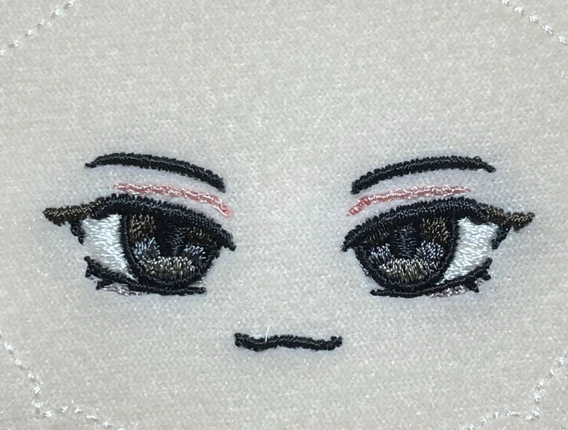 【P-01~02】ぬいのお顔刺繍アレンジ例|コネコトリコ