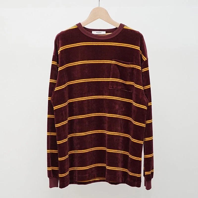 ボーダートップスも秋冬にシフト【PHEENY】Velours border L/S 