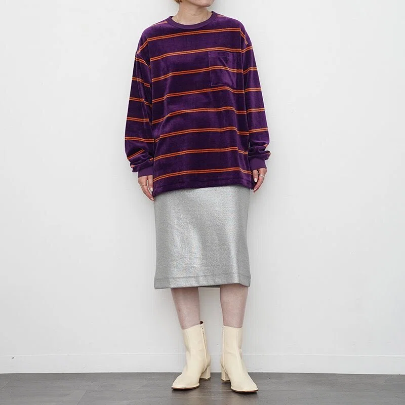ボーダートップスも秋冬にシフト【PHEENY】Velours border L/S 