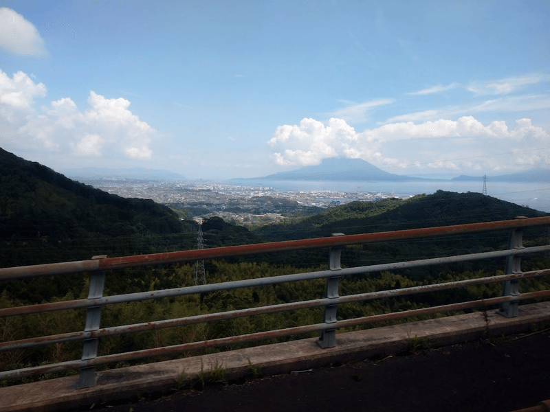 桜島の全景が見えた