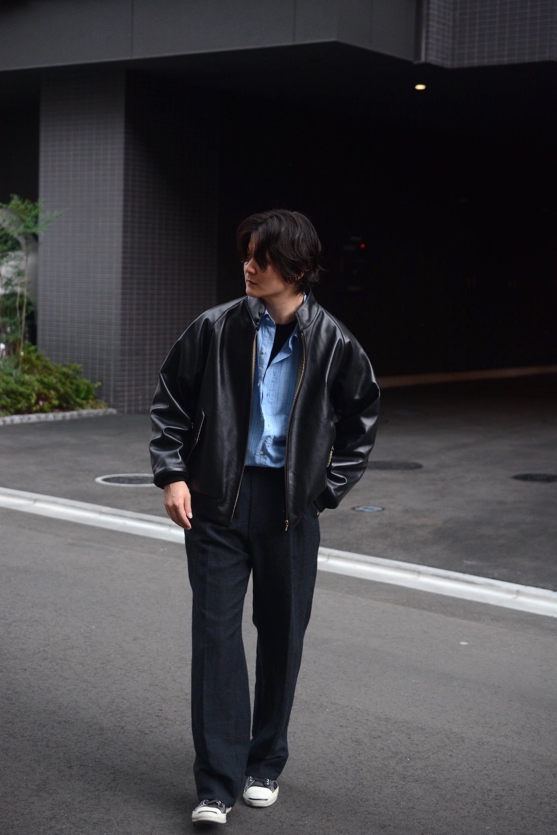 Leather Harrington Jacket - style note|nariwai no Gamao Leather Harrington Jacket - style note|nariwai no Gamao