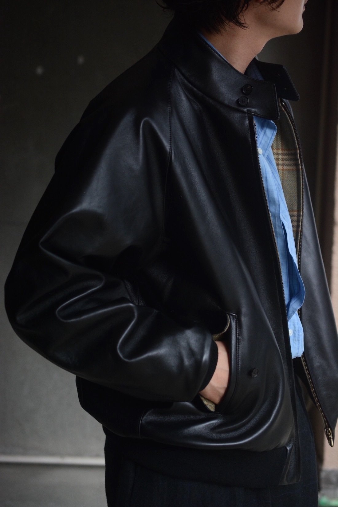 Leather Harrington Jacket - style note|nariwai no Gamao Leather Harrington Jacket - style note|nariwai no Gamao