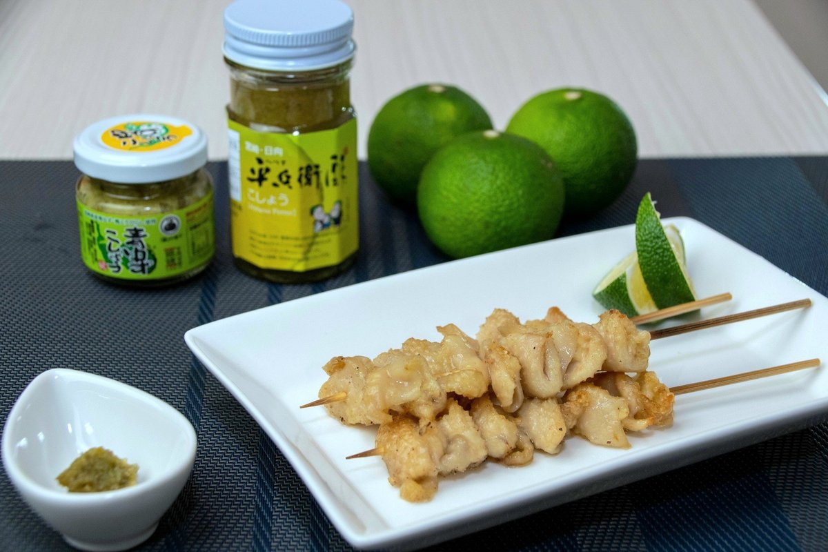 みやざき地頭鶏の鶏皮の焼き鳥