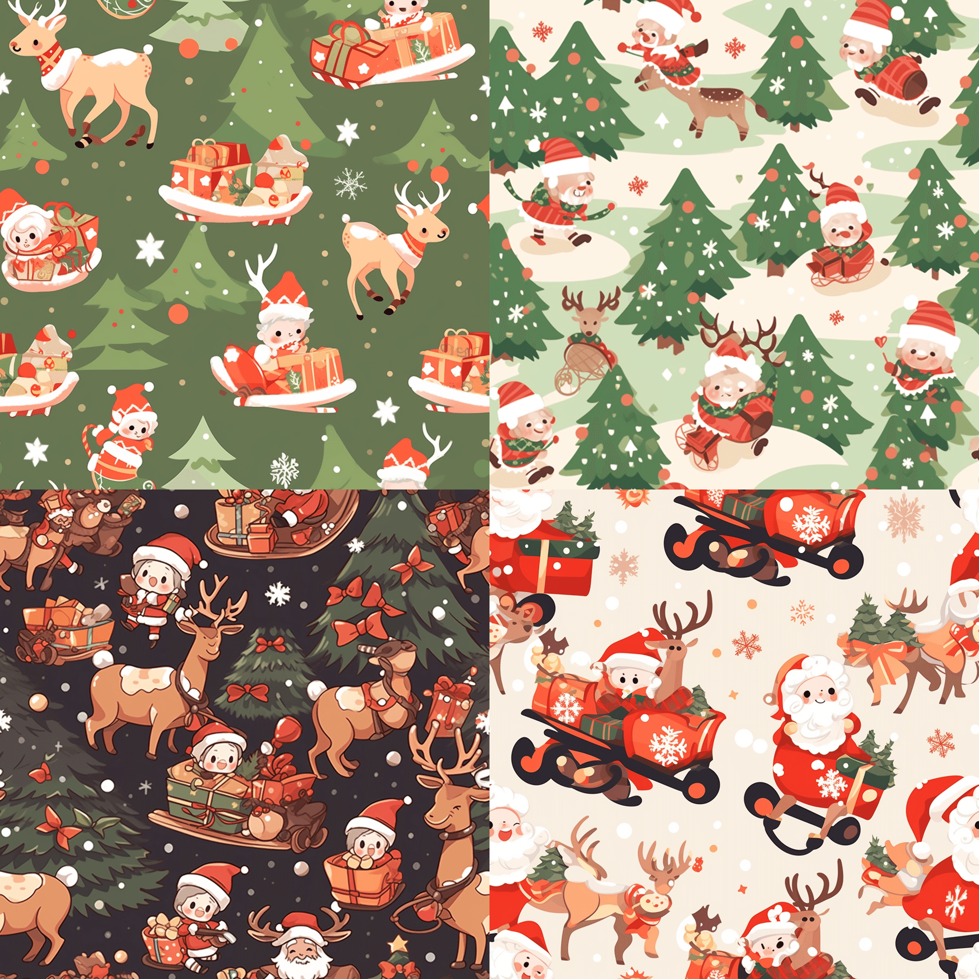 Midjourney：クリスマスタイル。テキスタイルの呪文｜みれのスクラップ