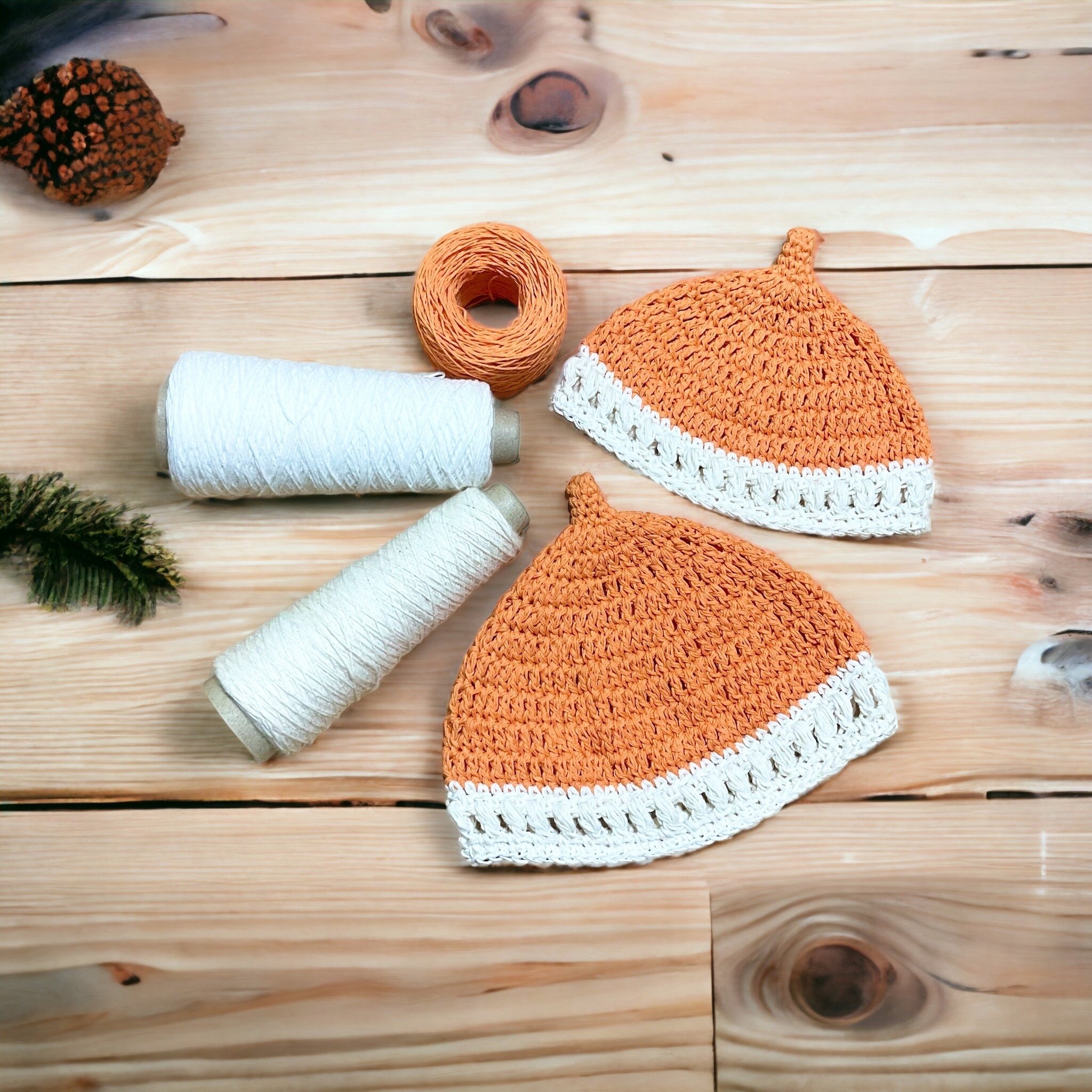 どんぐり帽子着画 どんぐり帽子＊和なスイーツカラー／ニット帽＊秋冬春 | ohinamama