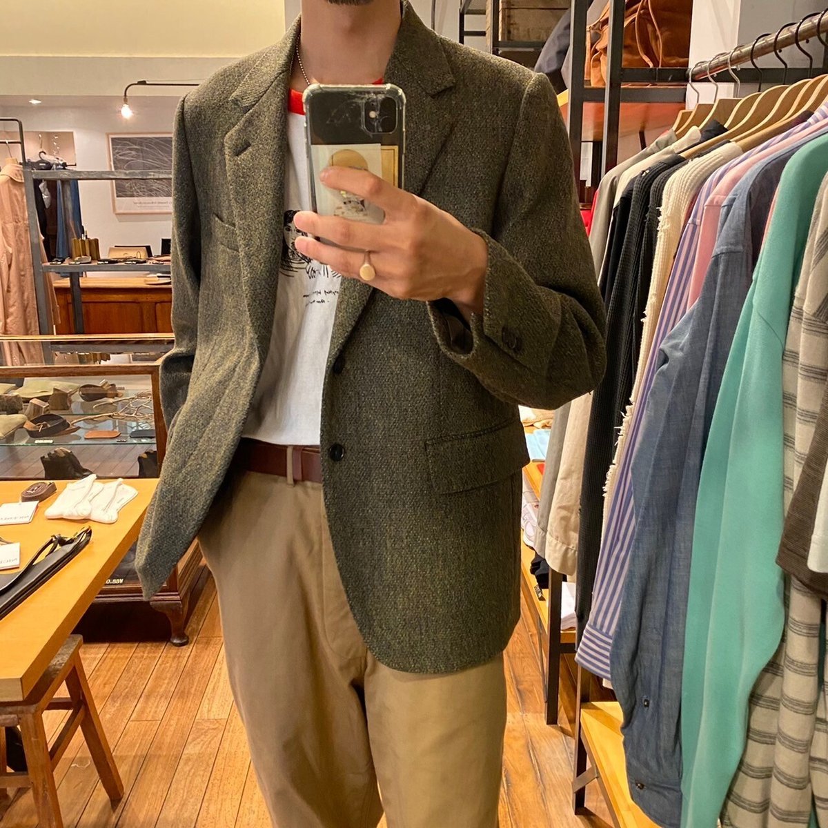 AURALEE】BRITISH WOOL TWEED OVER JACKET / 日常に溶け込む 