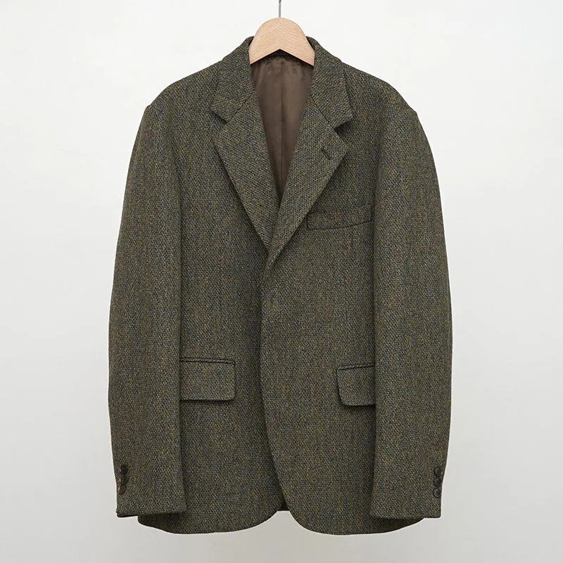 【AURALEE】BRITISH WOOL TWEED OVER JACKET / 日常に溶け込むブリティッシュなツイードジャケット ...