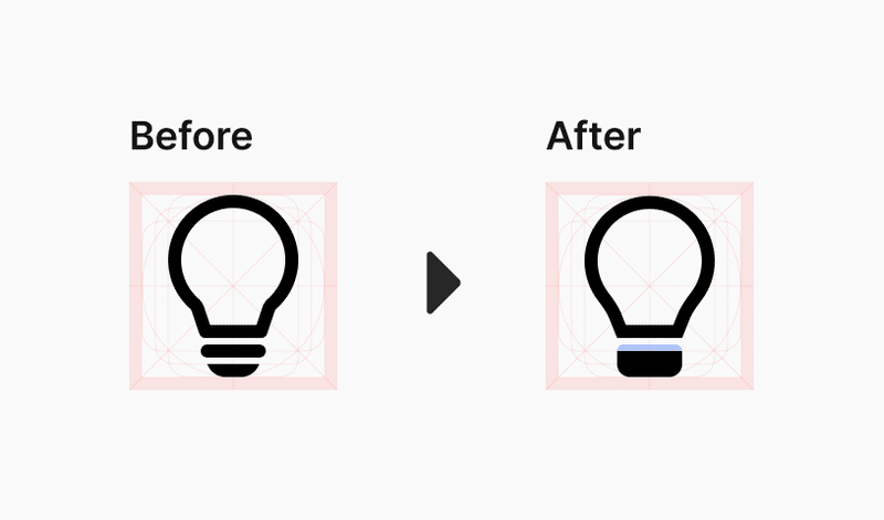 シェイプ間のスペース改善のビフォーアフター
