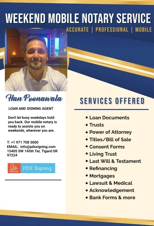 Weekend Mobile Notary Service｜pdxsigning