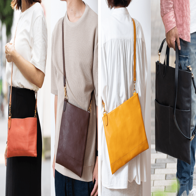 経年変化を楽しむ4サイズのサコッシュSereno。自分にあったサイズで街