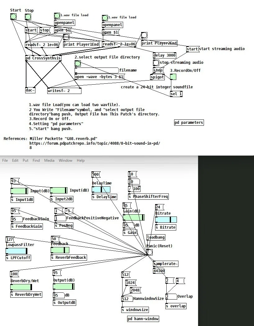 PureData Cross Synthesis Patch For Musician v011｜mashiroa 真城亜
