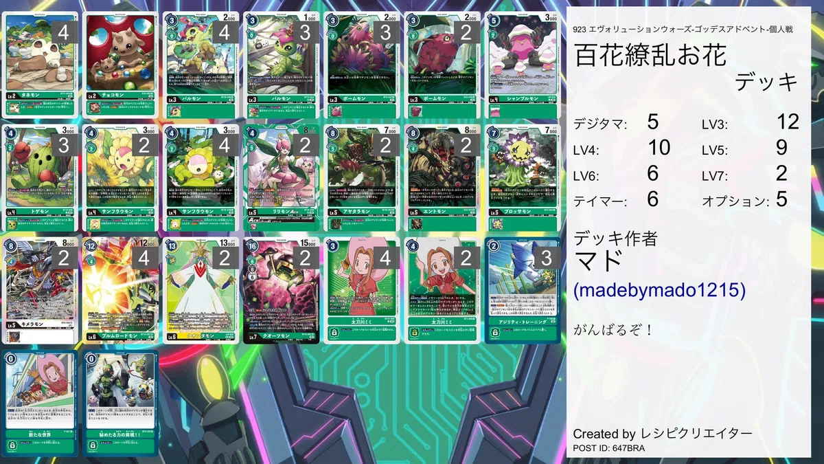 植物/妖精　デッキ デジカ】植物妖精・ブルムロードモンデッキ解説▽ 回し方や金額