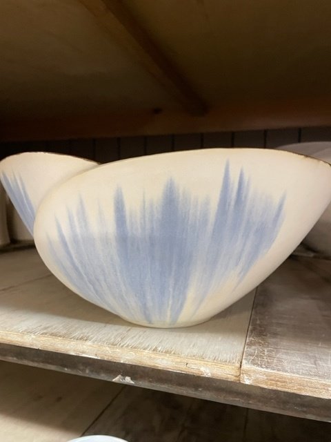 清水焼岡田和夫赤雲窯 銀彩芦絵銘々皿(5枚組)