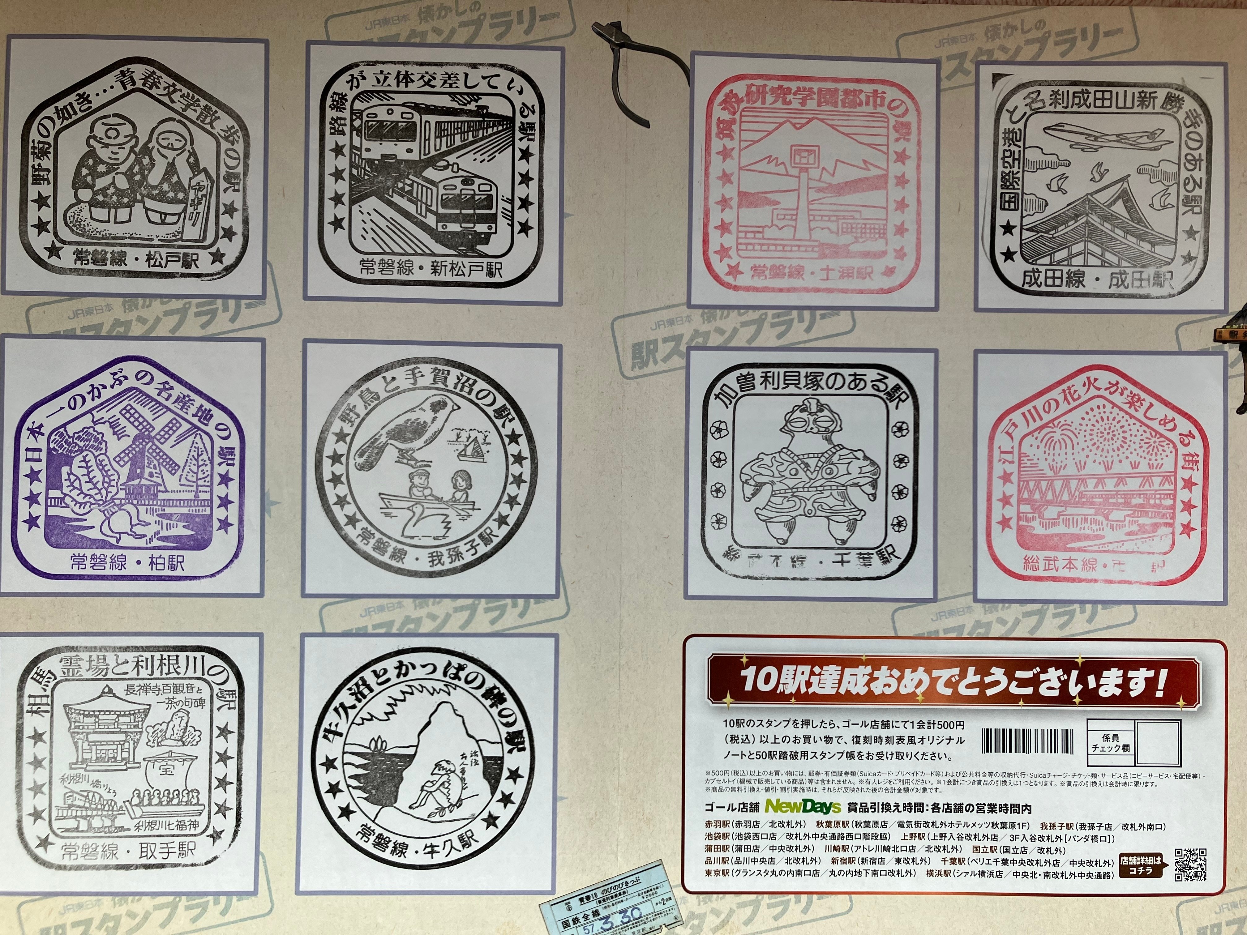 2023 JR東日本 懐かしの駅スタンプラリー (ミラー版)一日でどれだけ