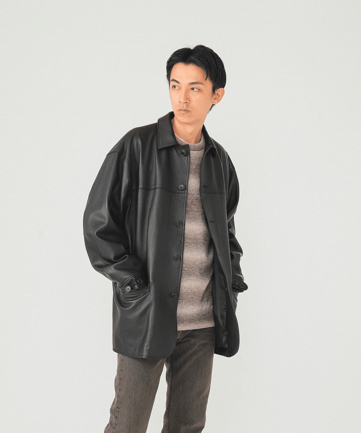 極上美品！セレクトショップオリジナルカーコートレザージャケット 極上美品！セレクトショップオリジナルカーコートレザージャケット