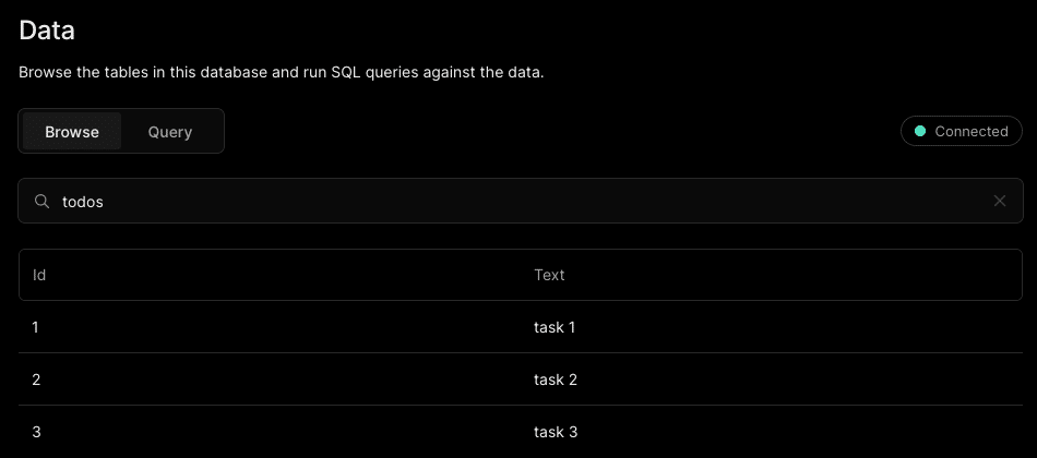 Vercelダッシュボードで、データベースにしっかり格納されていることを確認