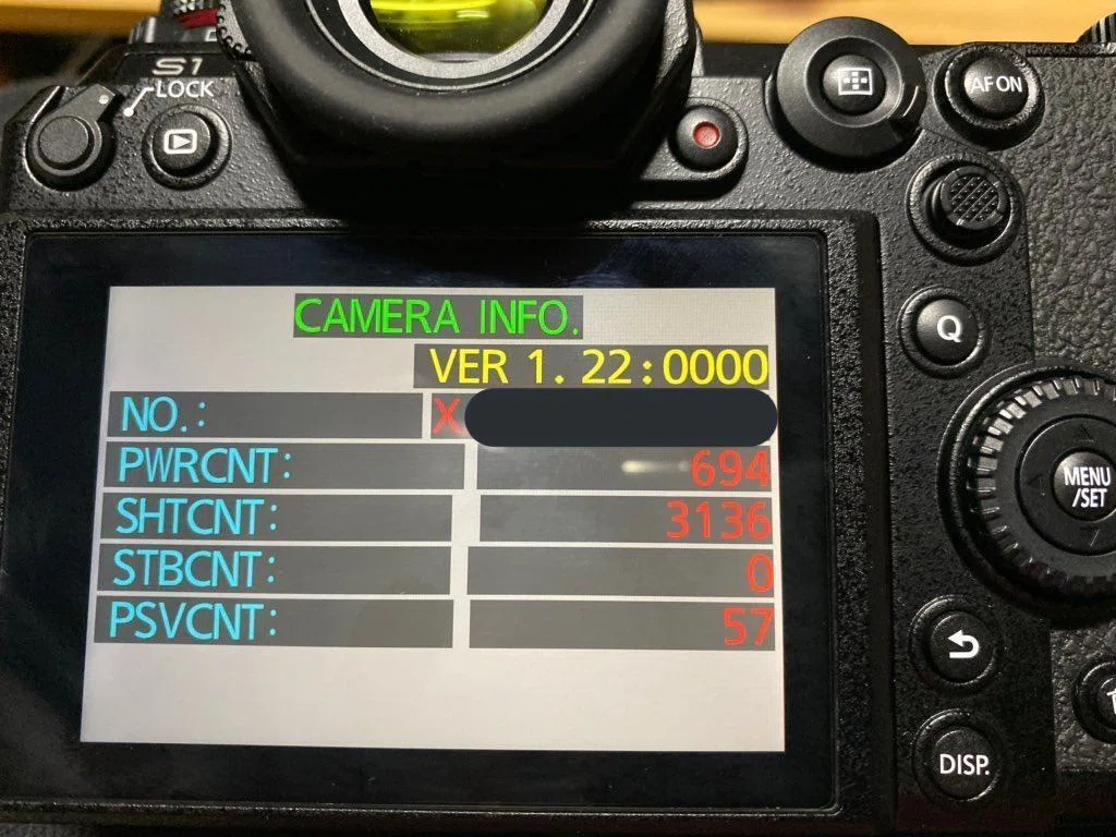LUMIX S1のショット数、シャッター回数を確認する手順｜たれぞう