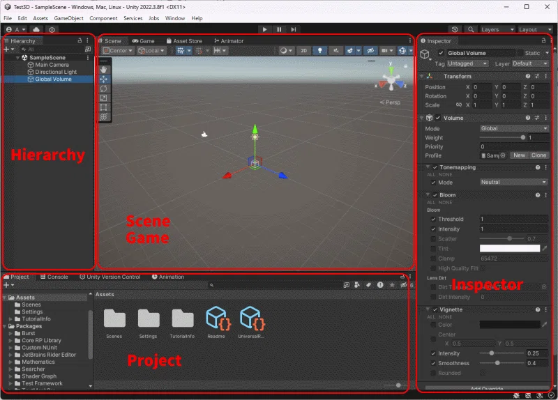 Unityゲーム制作 Unityの画面構成|をりはぅ