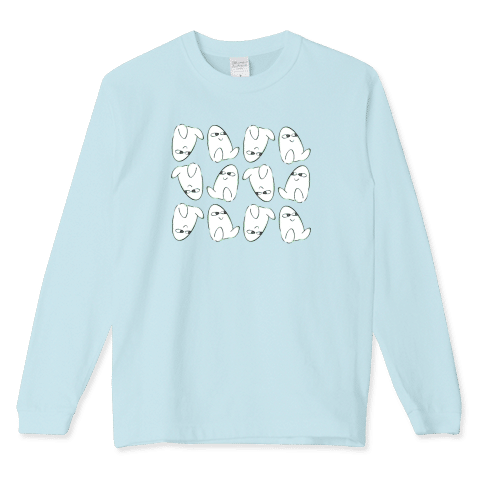 シロバケくん(たくさん)ロングTシャツ