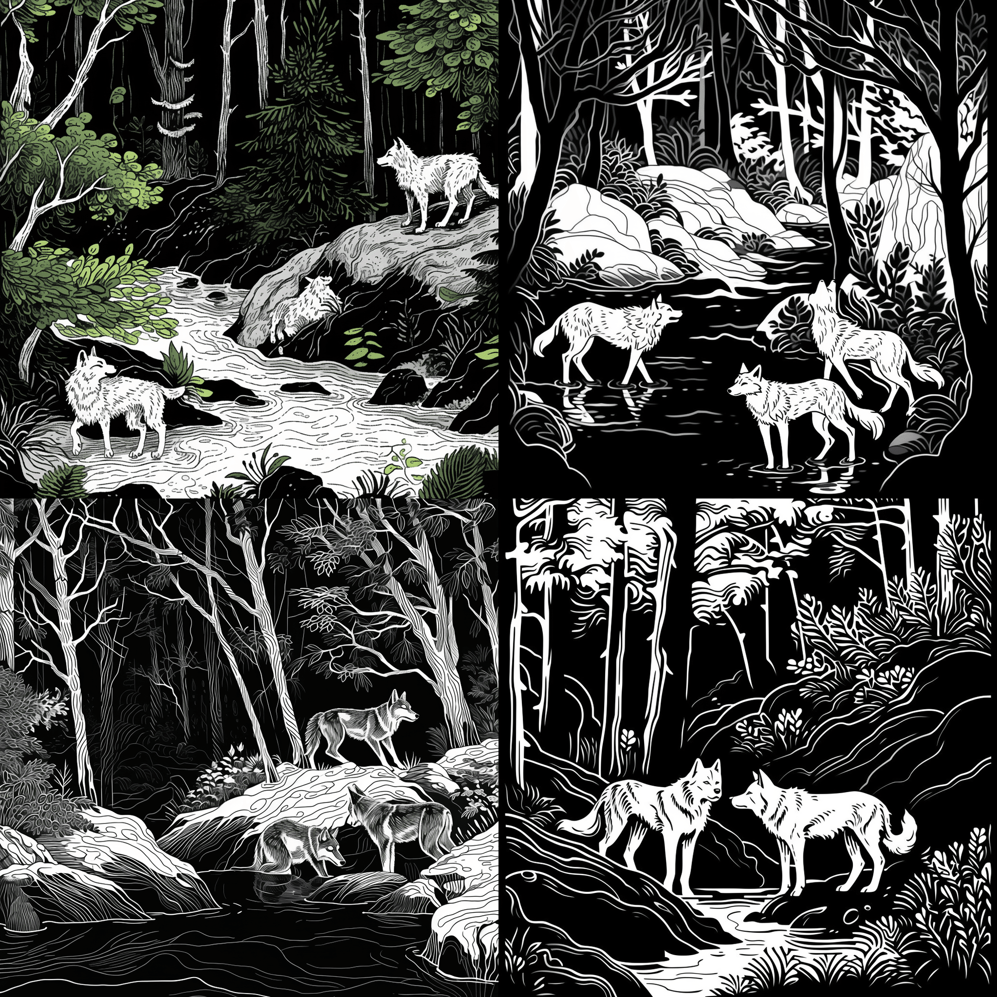 AIイラスト『白オオカミの教え』挿絵｜みれのスクラップ