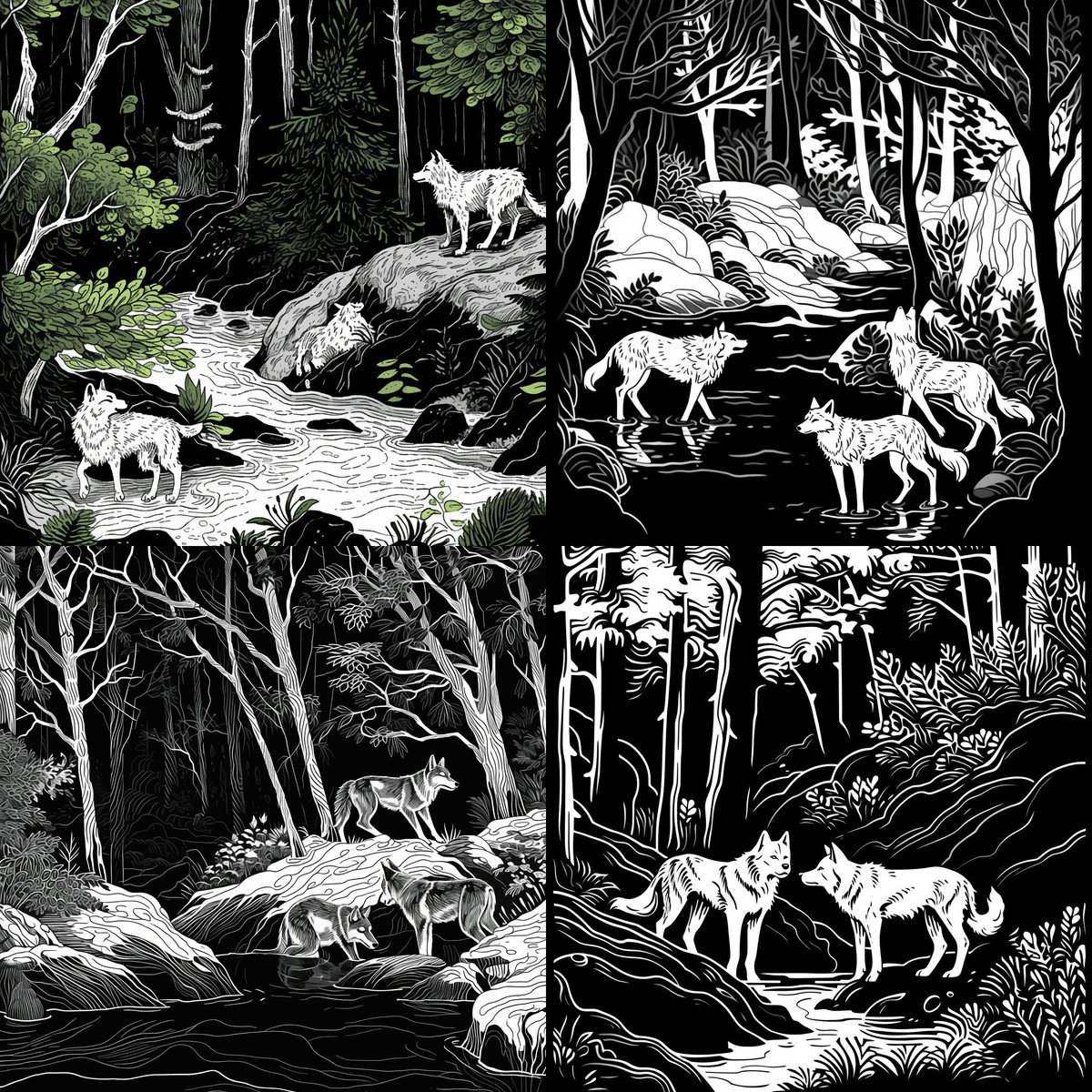 AIイラスト『白オオカミの教え』挿絵｜みれのスクラップ