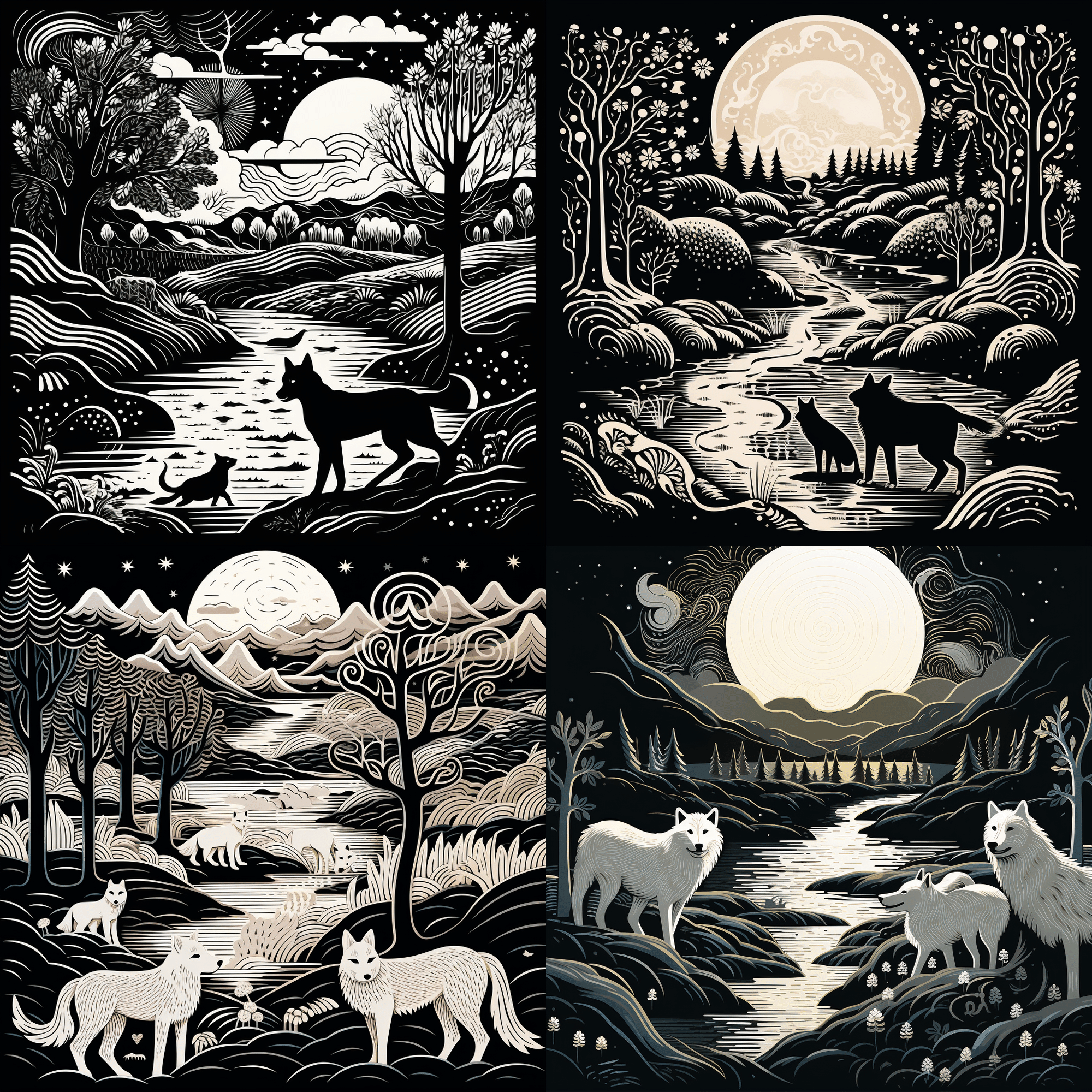 AIイラスト『白オオカミの教え』挿絵｜みれのスクラップ