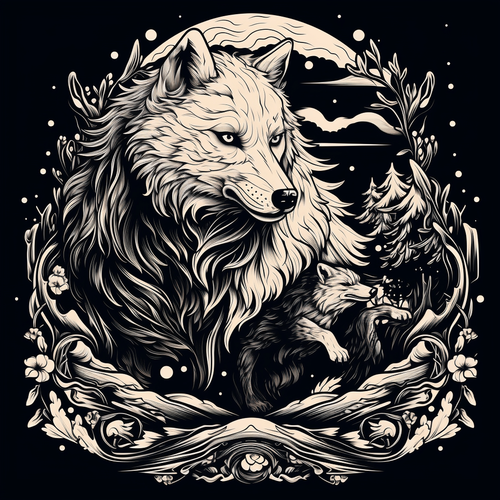 AIイラスト『白オオカミの教え』挿絵｜みれのスクラップ